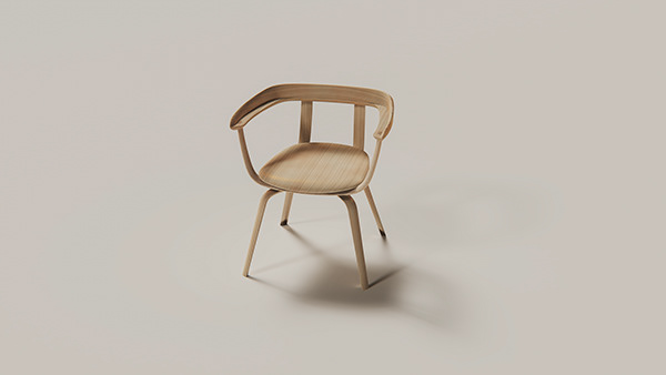 oak，Beech，Andreu World，chair，