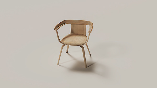 oak，Beech，Andreu World，chair，