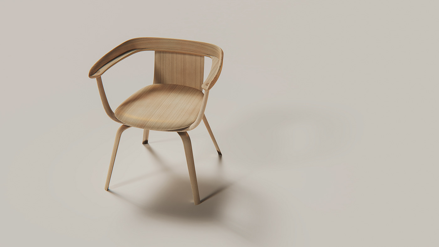 oak，Beech，Andreu World，chair，
