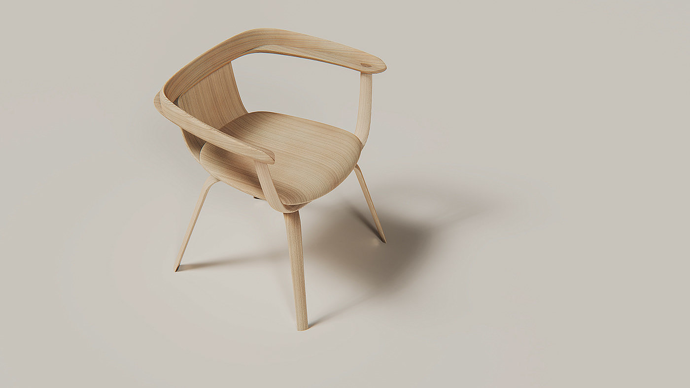 oak，Beech，Andreu World，chair，