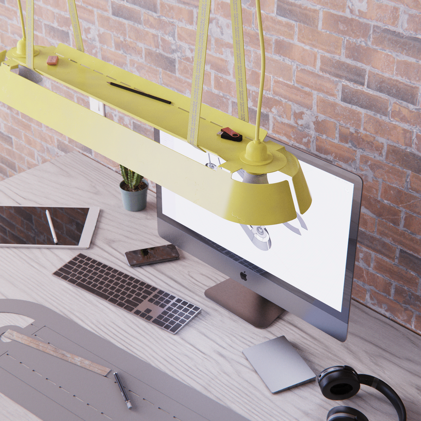 Interior design，product design，lamp，desktop，technology，Industrial sense，a chandelier，Receive，