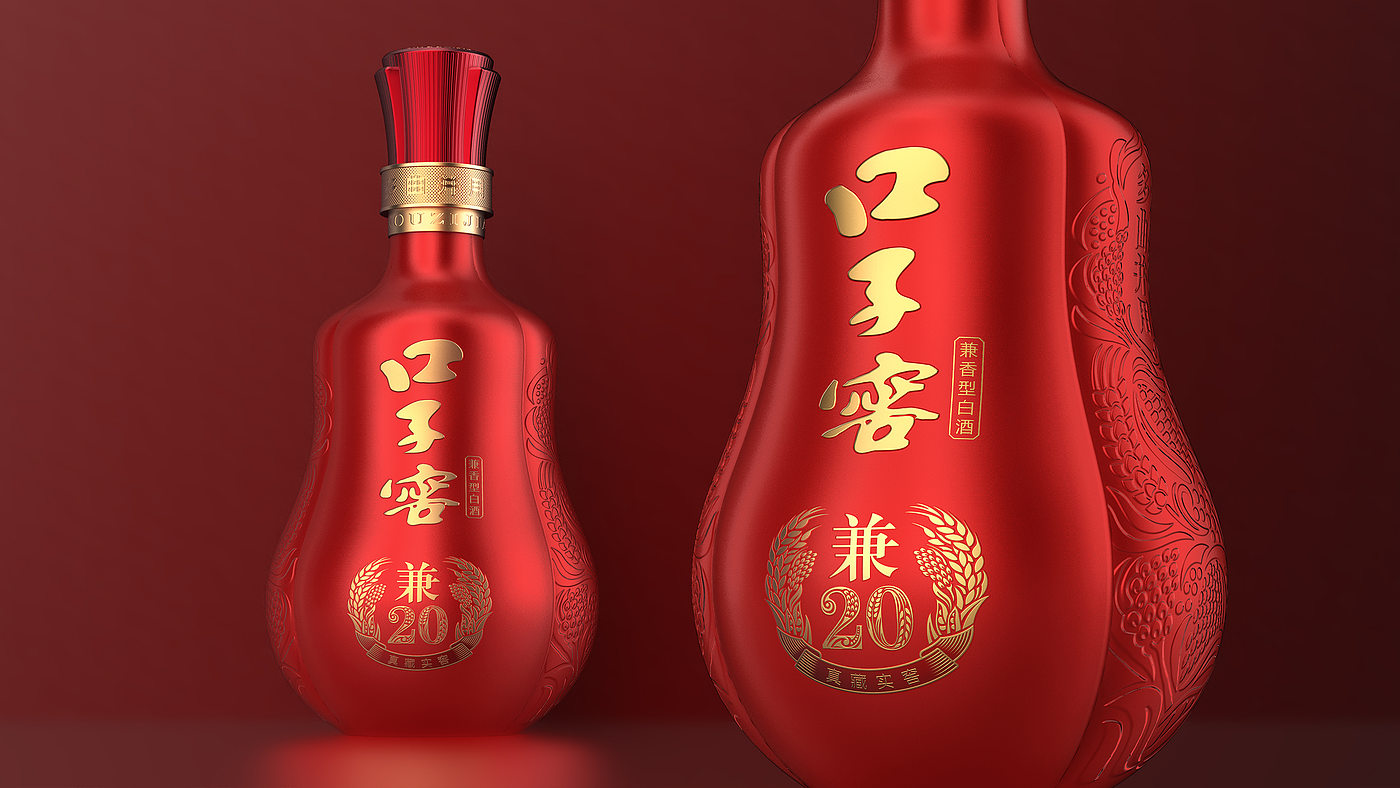 packing design，Baijiu design，Chinese Red，color aesthetics，