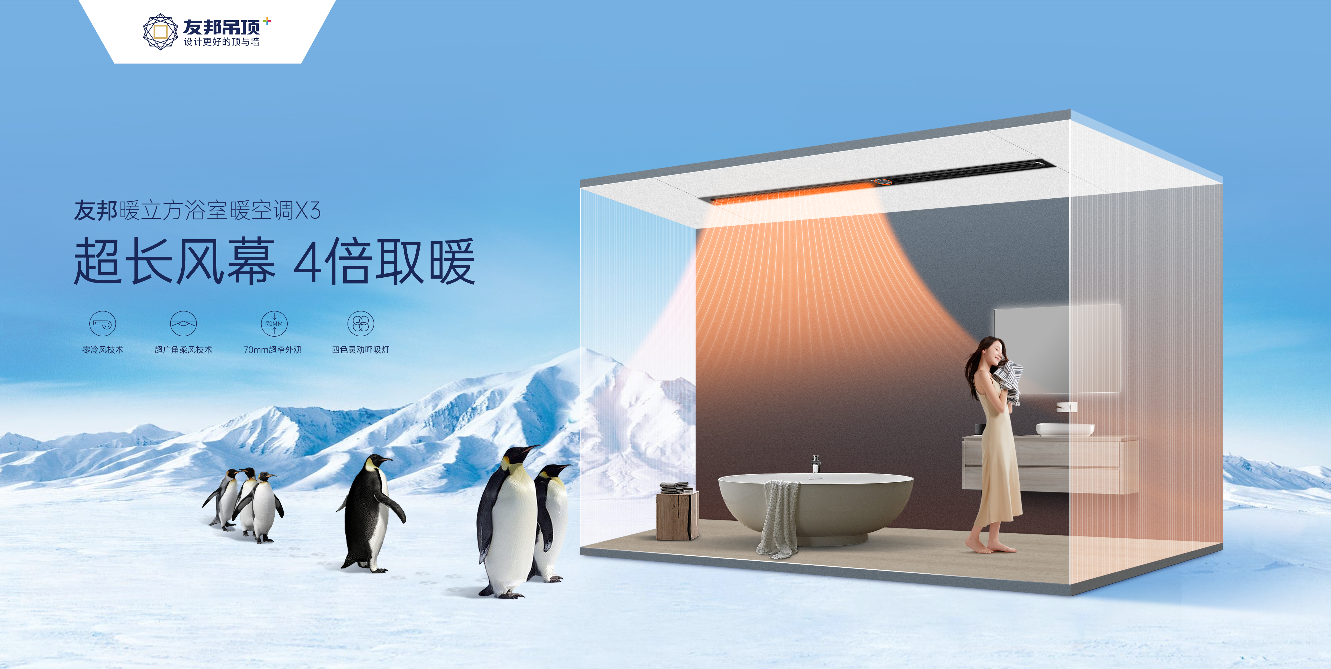 Super long wind curtain, 4 times heating，