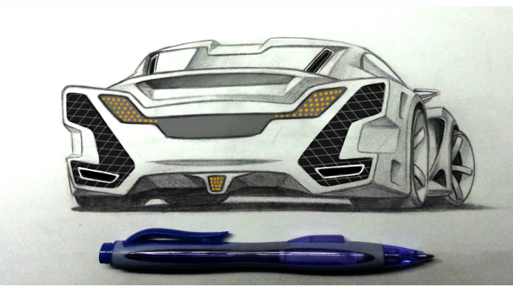 Hand drawn，automobile，Sketch，