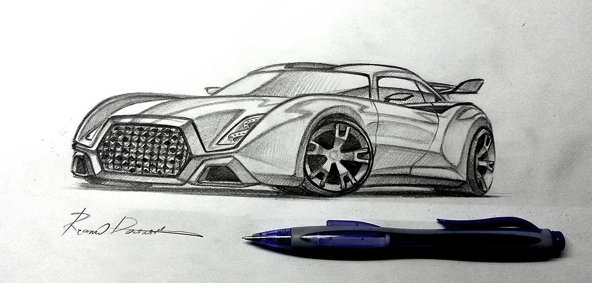 Hand drawn，automobile，Sketch，