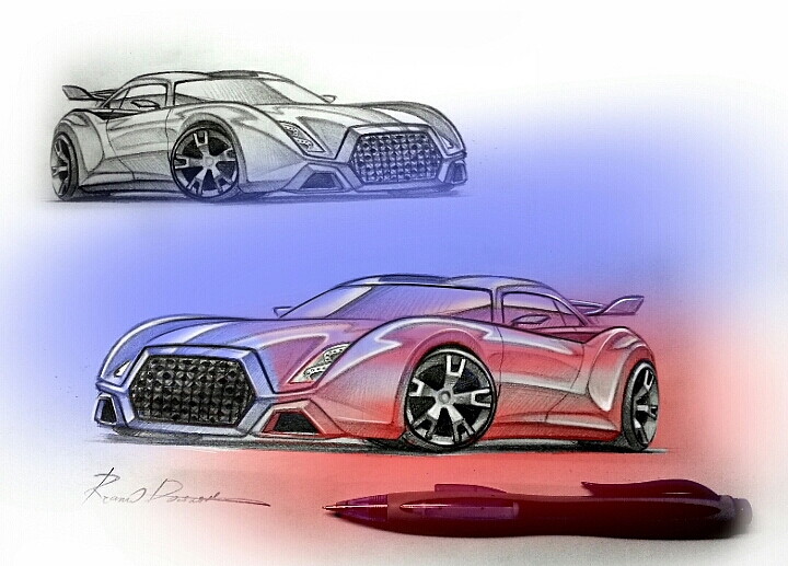 Hand drawn，automobile，Sketch，