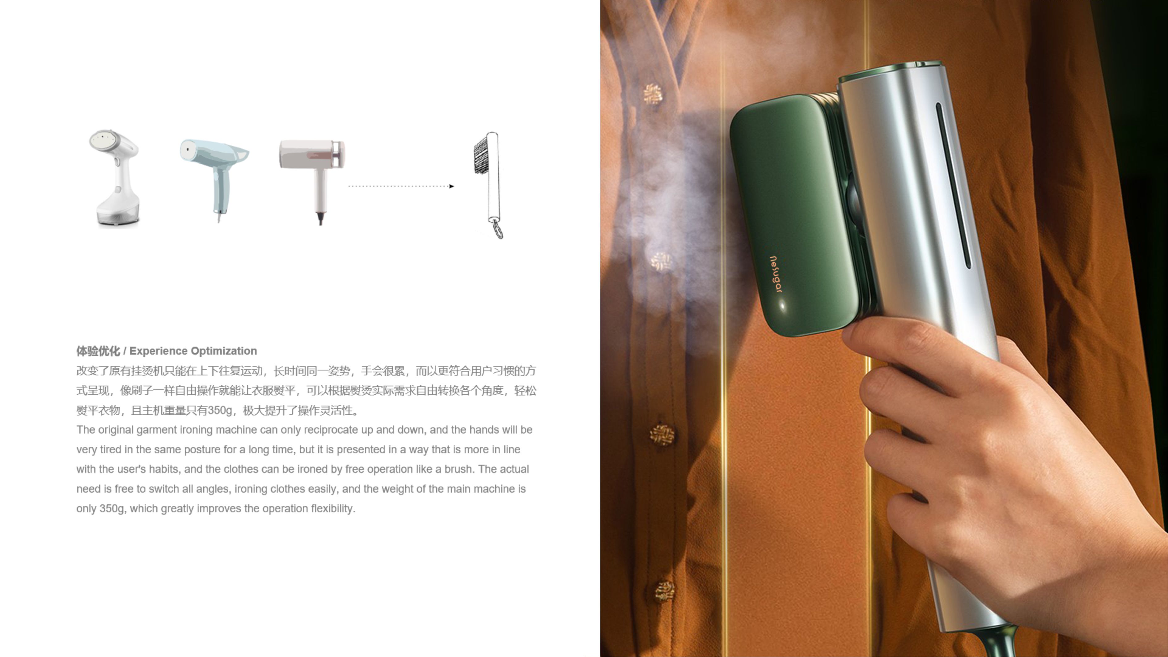 product design，Hanging ironing machine，Ergonomics，concise，steam，Portable，Easy to use，