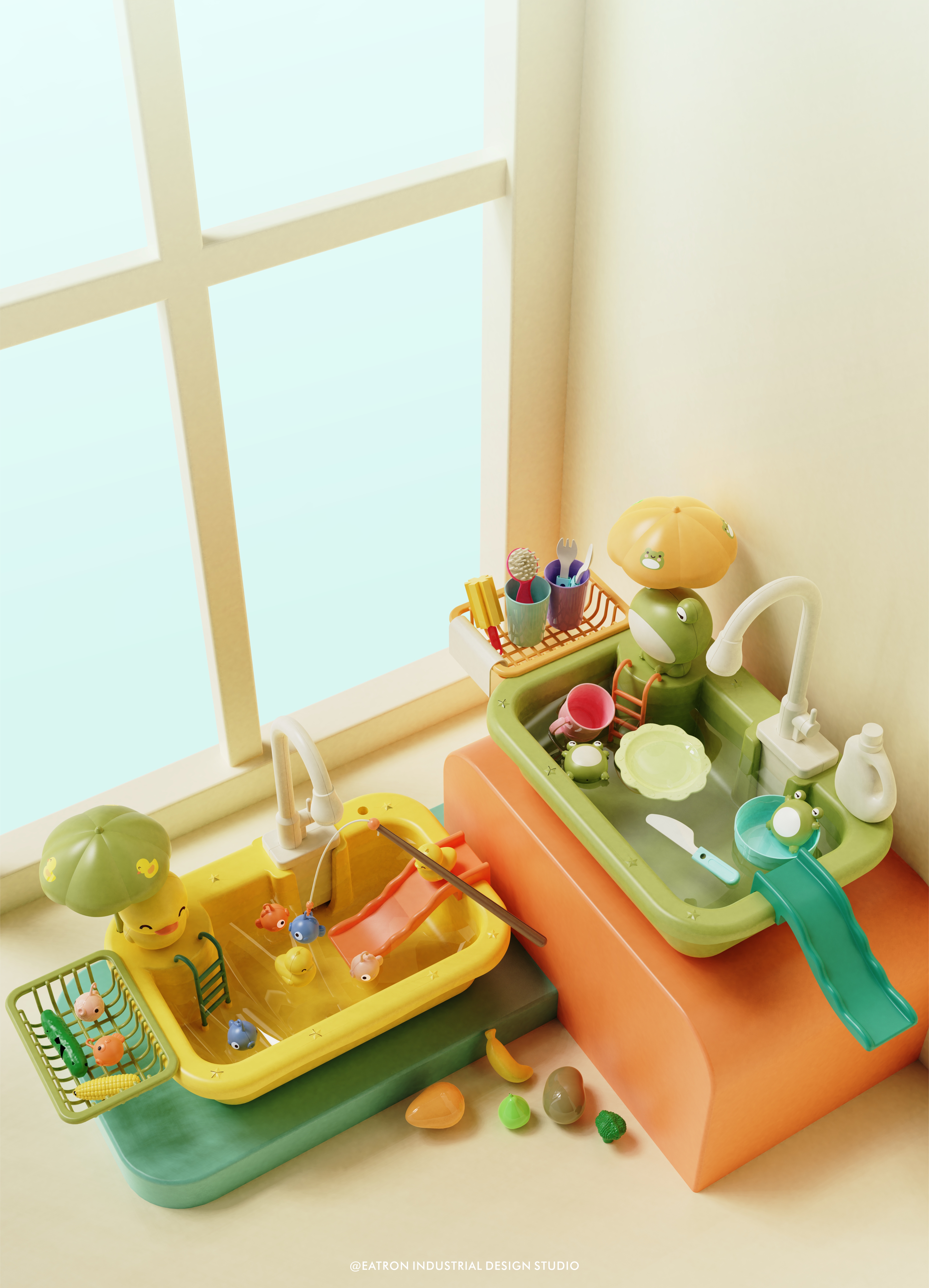 Toys，Mother and baby，Splashing，duck，frog，play house，