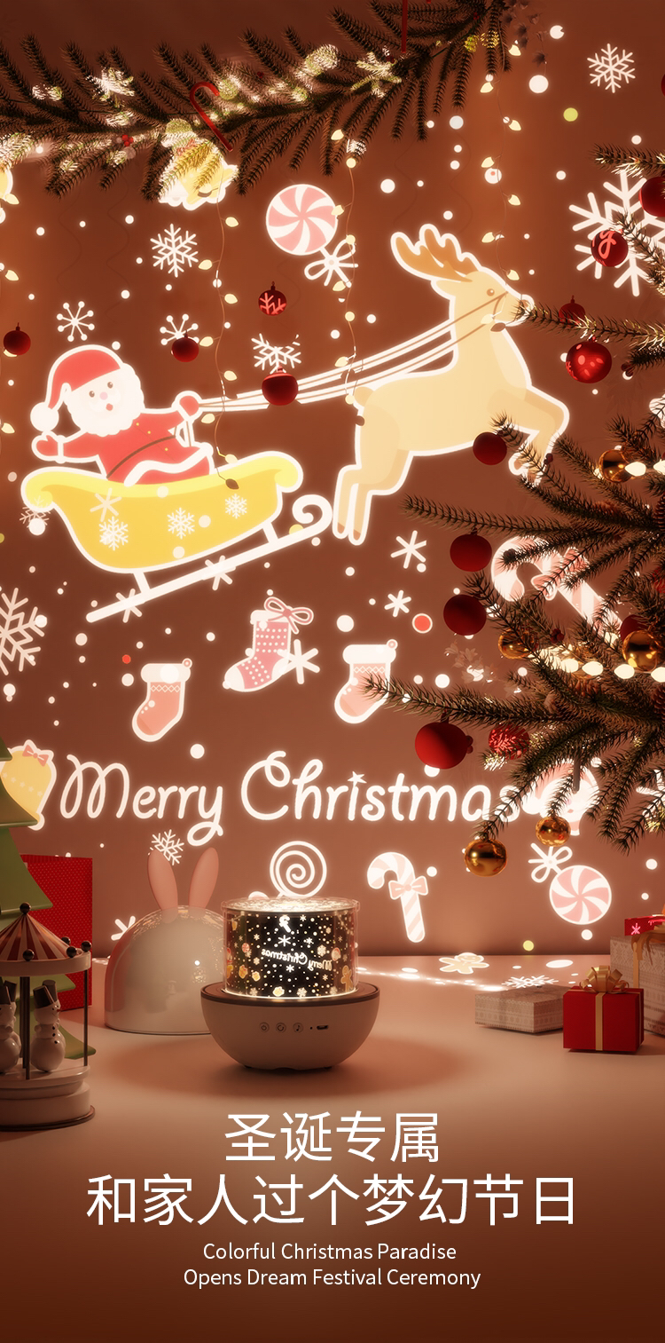 Night light，Star projection lamp，Rendering，