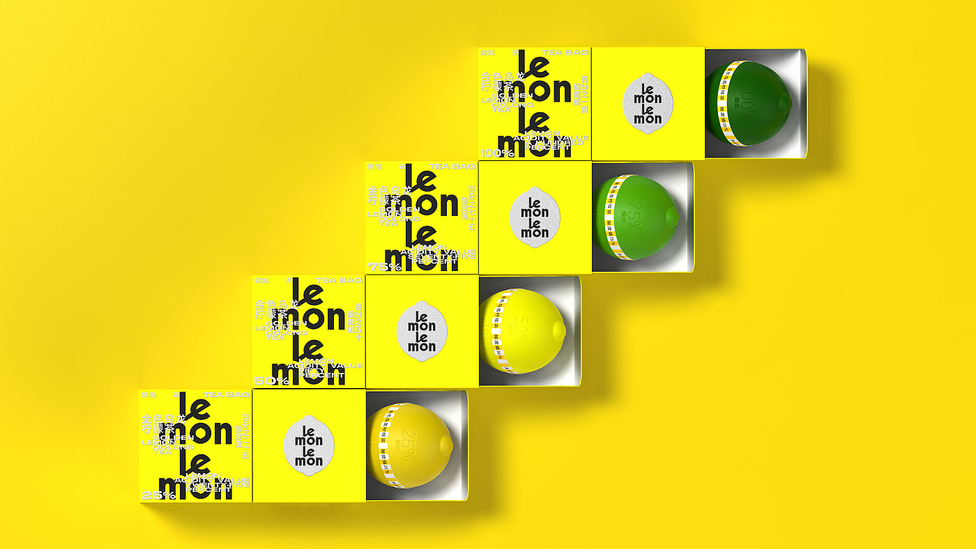 Brand design，packing design，Lemon Tea Packaging Design，Lemon tea，Creative packaging design，Food packaging，Fast consumer packaging，LEMON Lemon Tea，