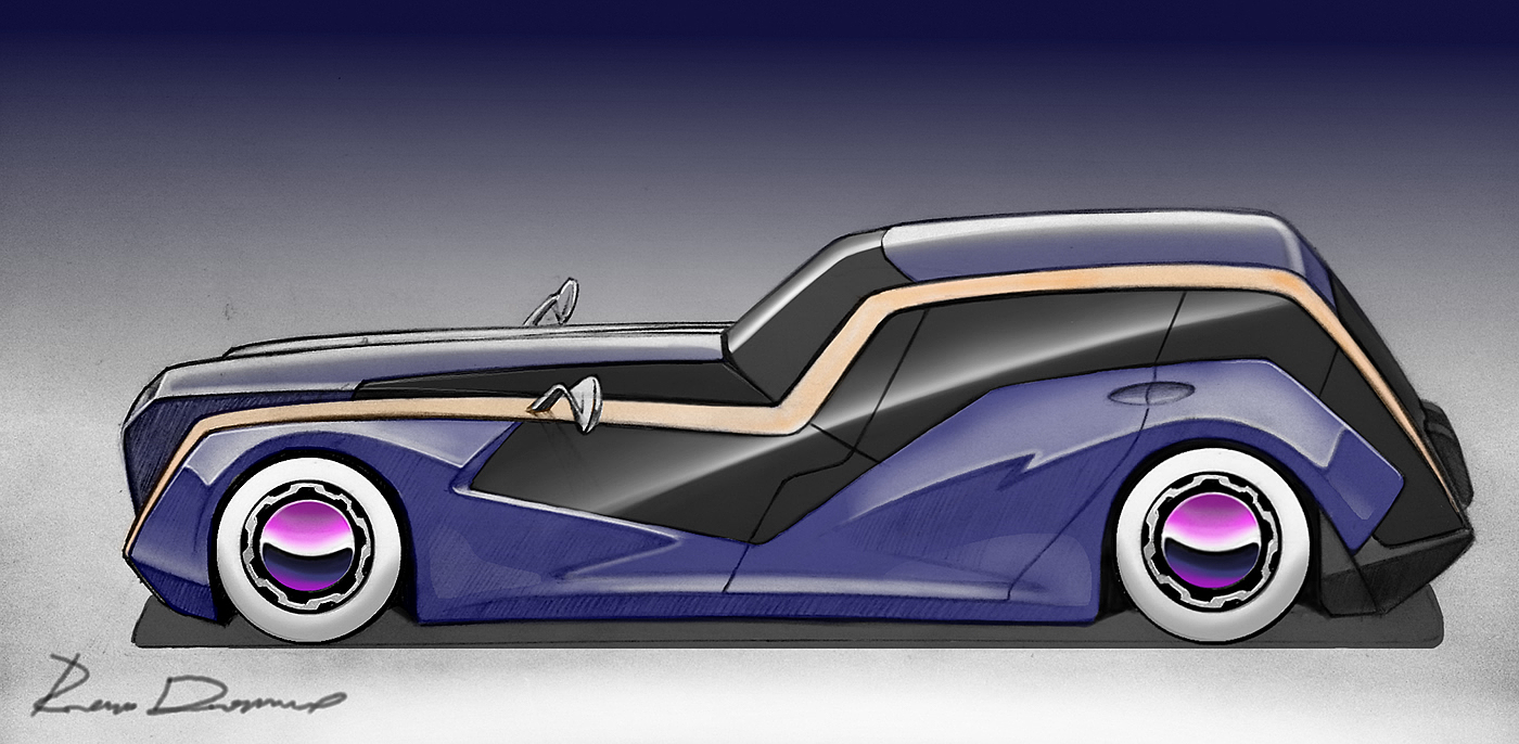 Hand drawn，automobile，painting，sketch，Ubee ，