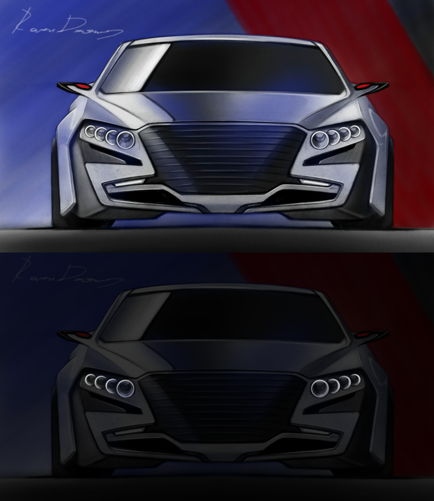 Hand drawn，automobile，painting，sketch，Ubee ，