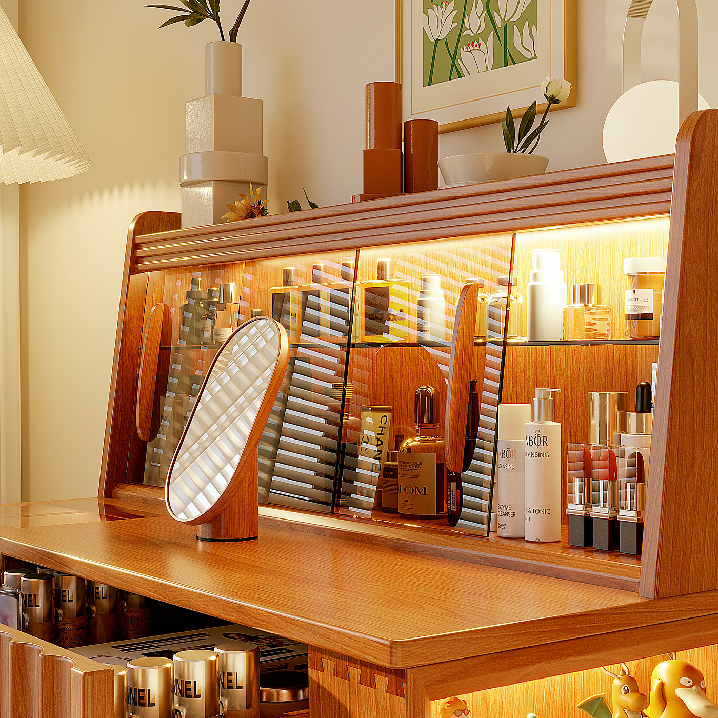 dresser，Cherry wood，bedroom，