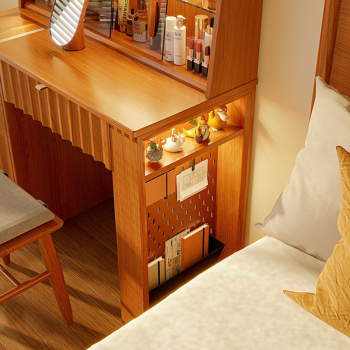 dresser，Cherry wood，bedroom，