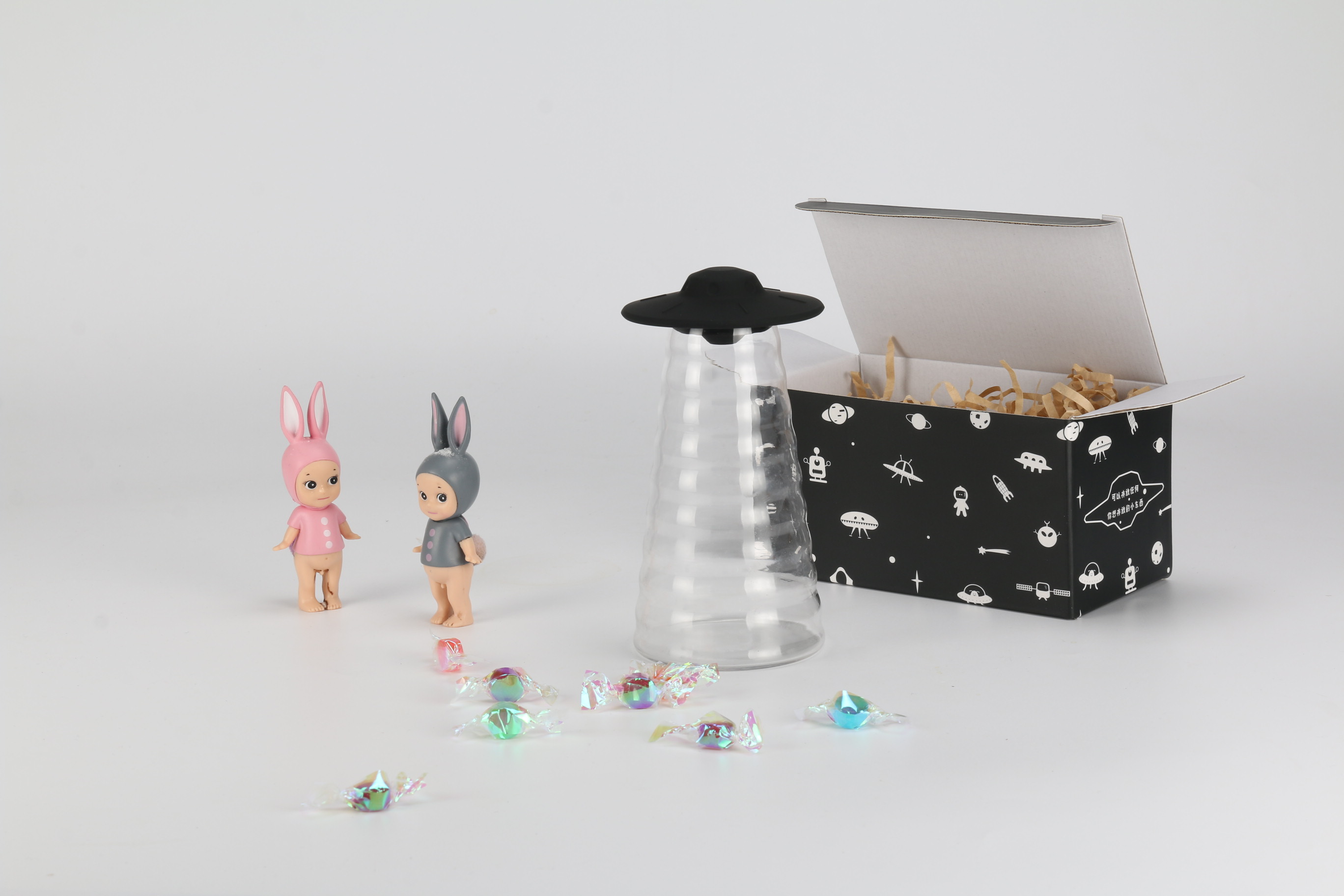 IKEA style，Sense of science and technology，alien，Seasoning jar，ufo，space flight，Glass，