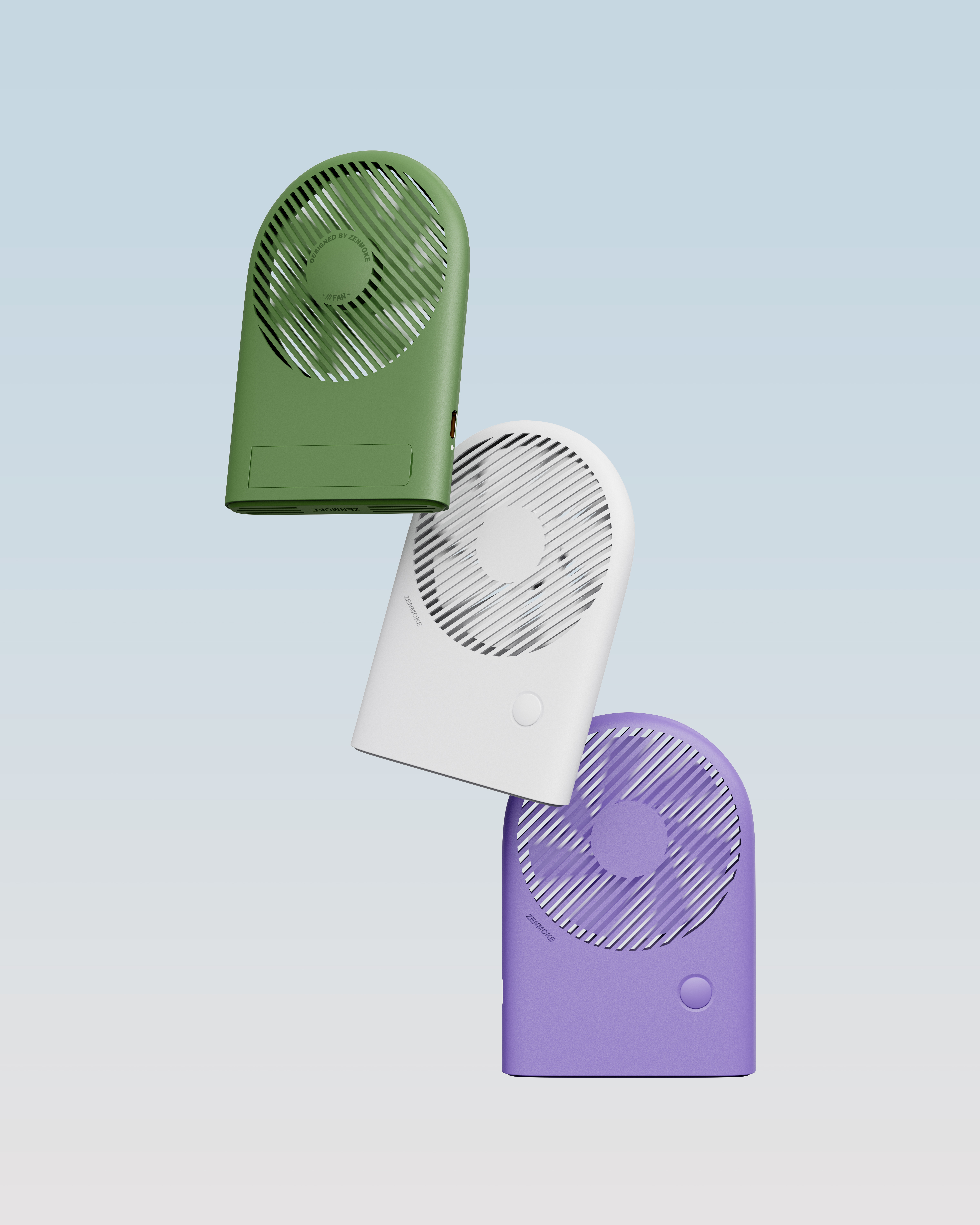 ZENMOKE，industrial design，product design，articles for daily use，Small fan，geometry，aesthetic sense of order，Hand held small fan，