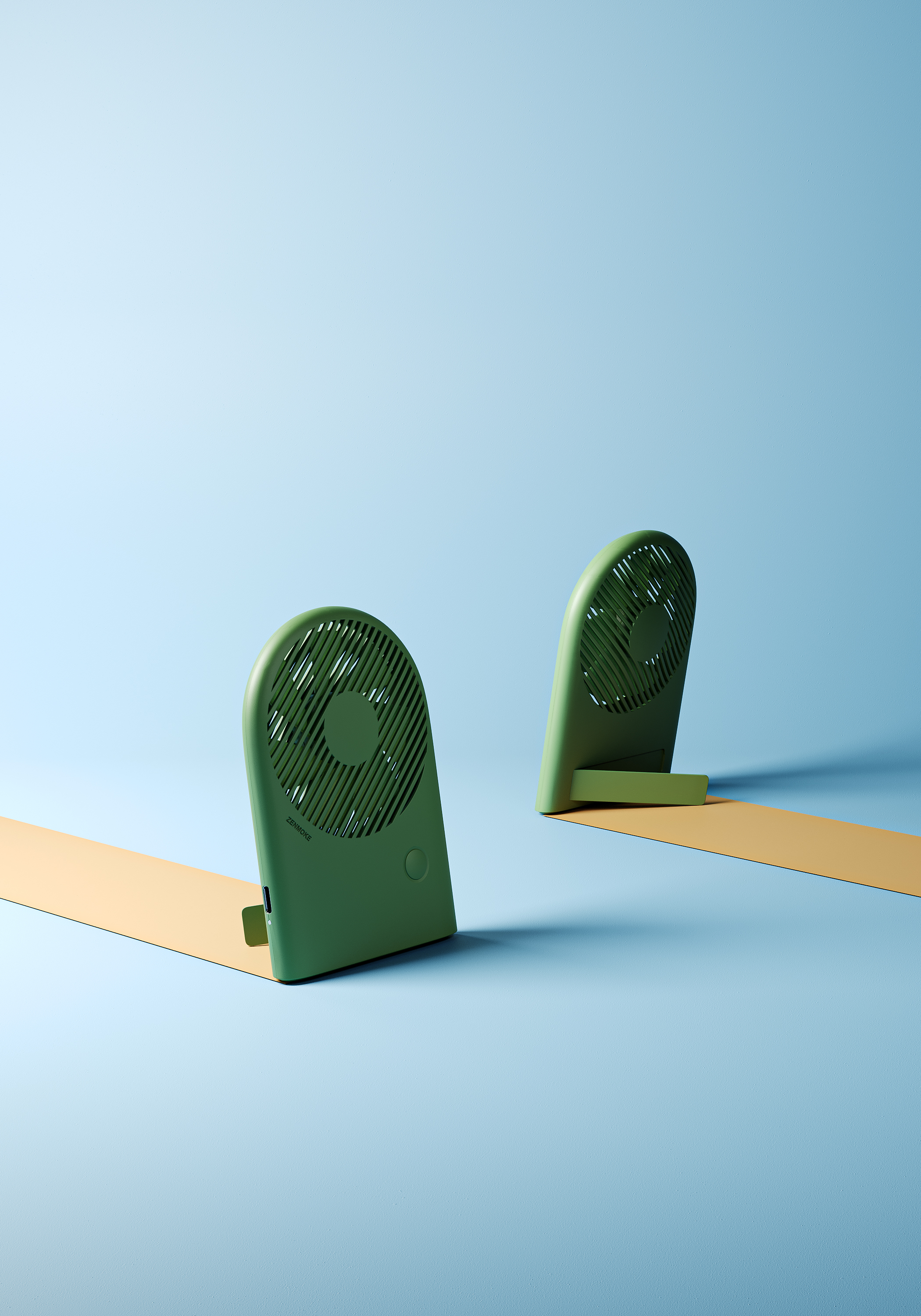 ZENMOKE，industrial design，product design，articles for daily use，Small fan，geometry，aesthetic sense of order，Hand held small fan，