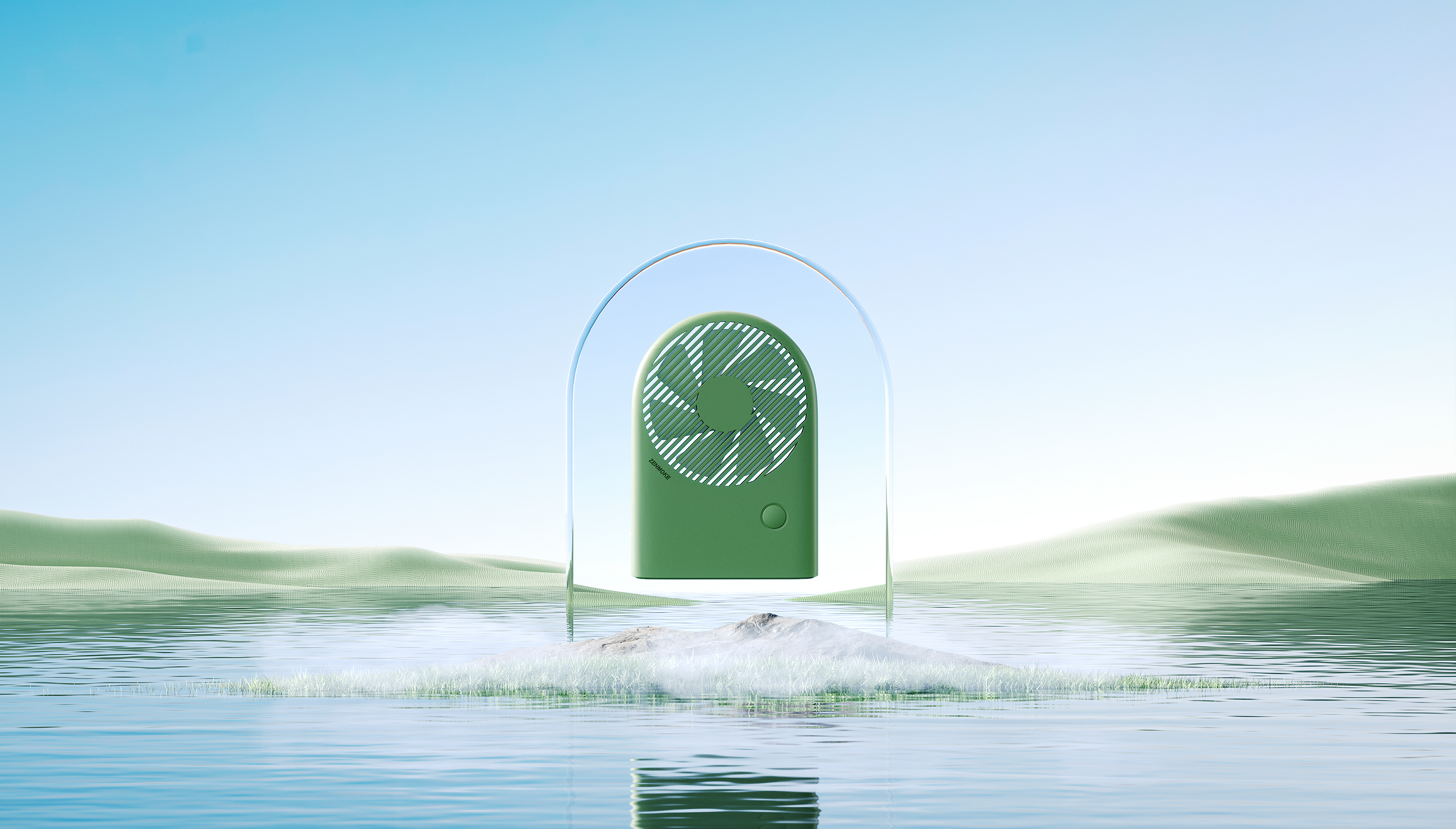 ZENMOKE，industrial design，product design，articles for daily use，Small fan，geometry，aesthetic sense of order，Hand held small fan，