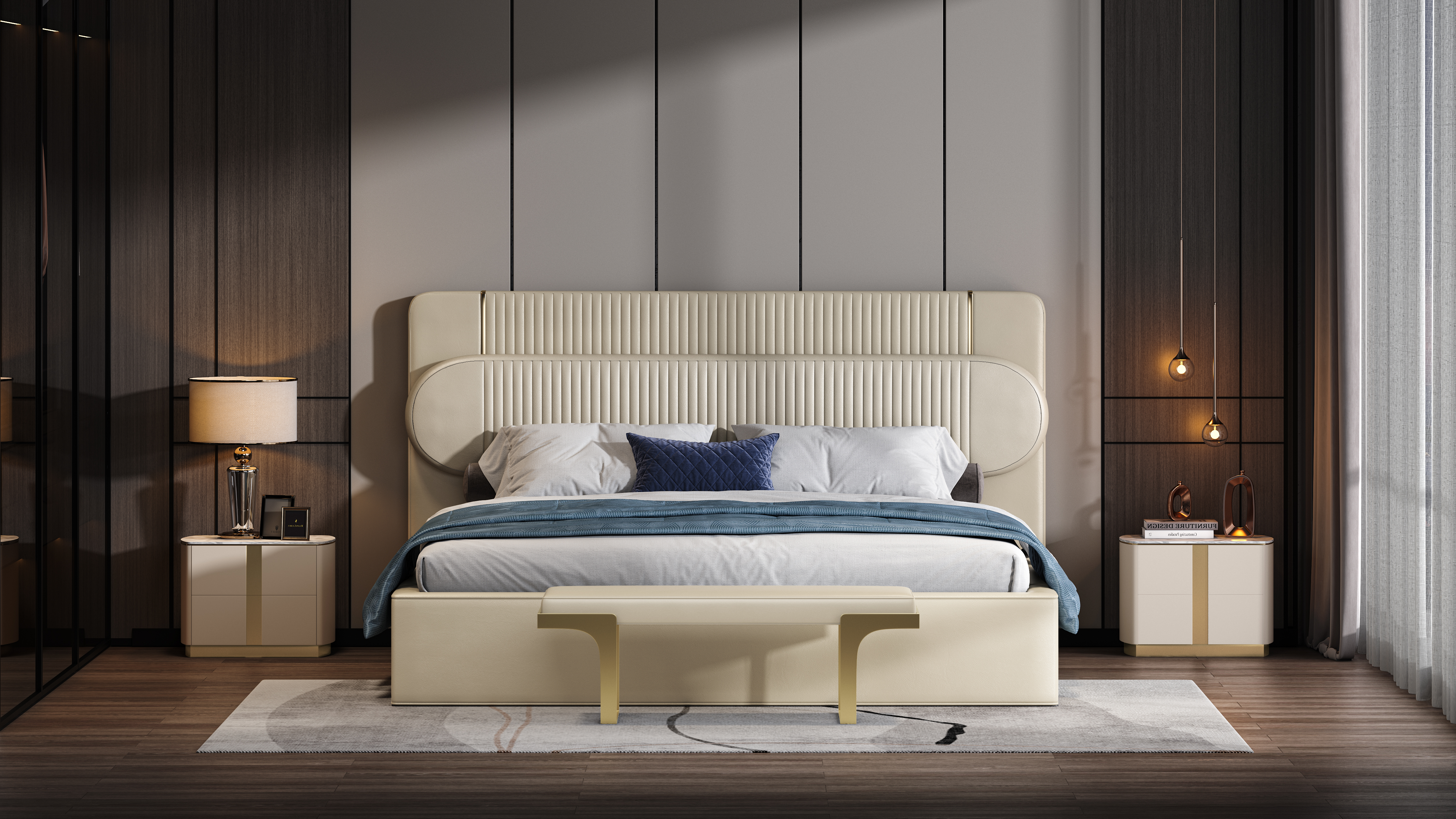 space design ，Bed，bedside cupboard，sofa，furniture design ，