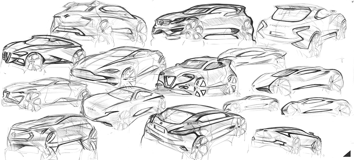 sketch，Automatic design，automobile，