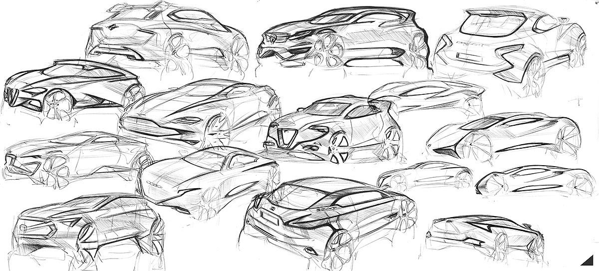 sketch，Automatic design，automobile，