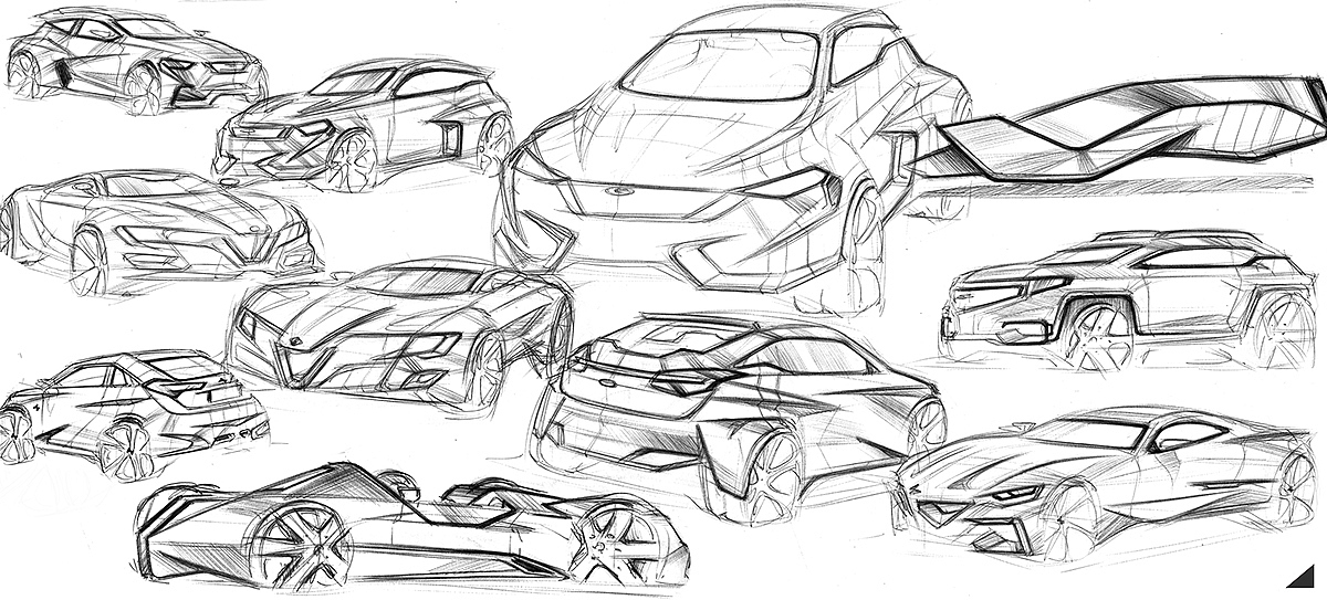 sketch，Automatic design，automobile，