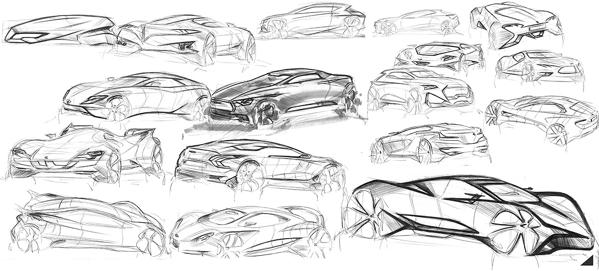 sketch，Automatic design，automobile，