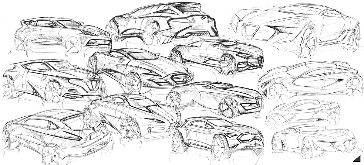 sketch，Automatic design，automobile，