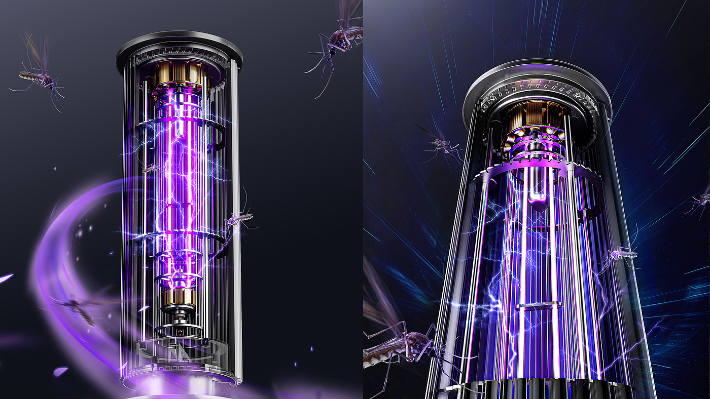 Mosquito lamp, mosquito repellent, product design, graphic design, rendering，