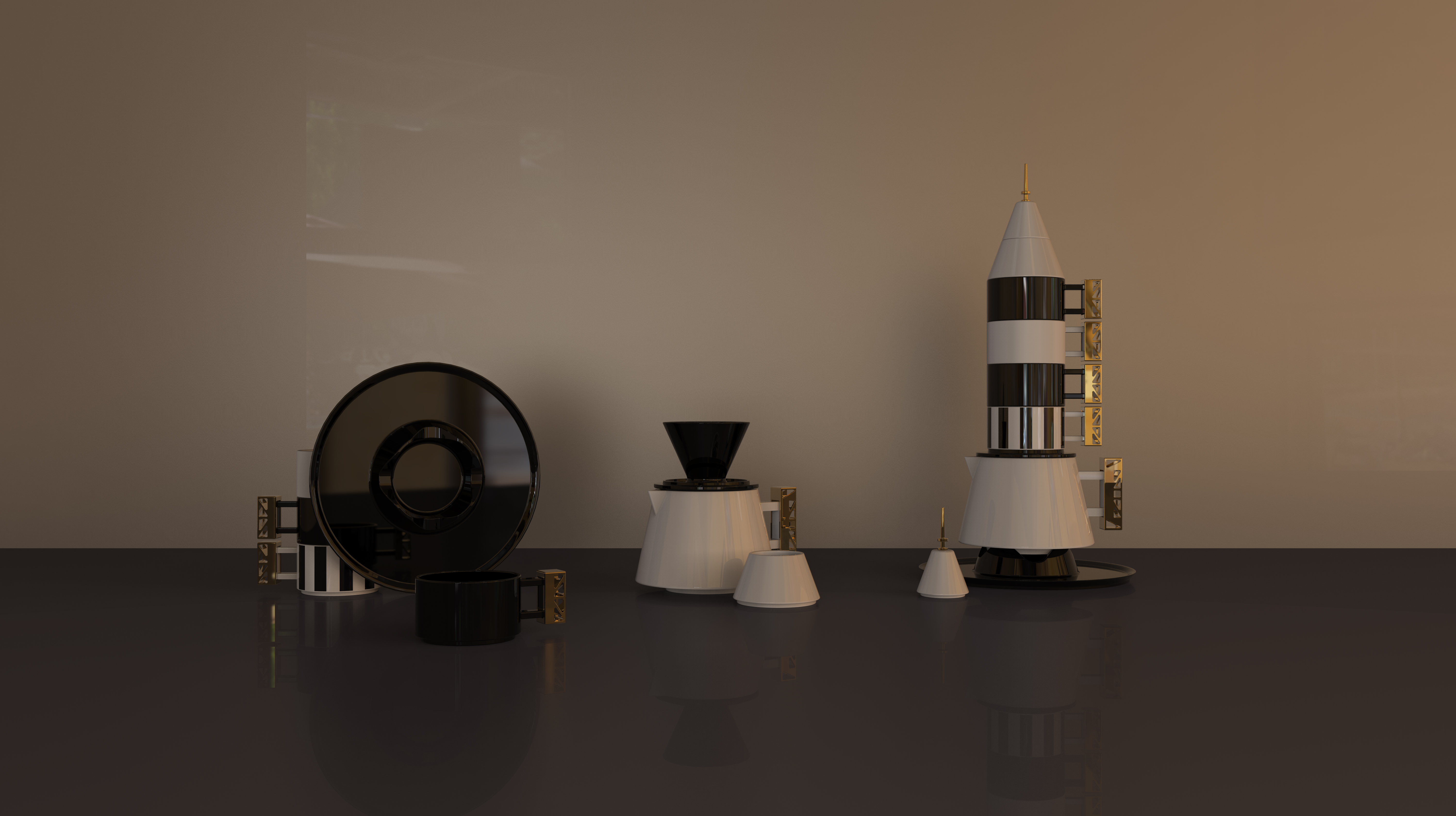 rocket，ceramics，coffee service，