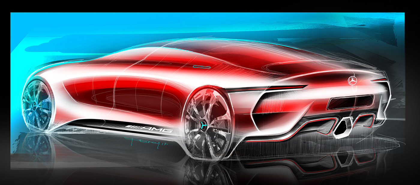 Hand drawn，automobile，painting，Ubee ，outdoors，