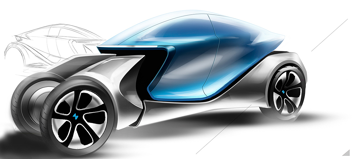 sketch，Automatic design，BMW i2，Sports car，