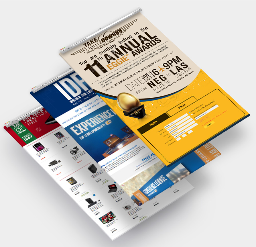 Newegg landing pages 