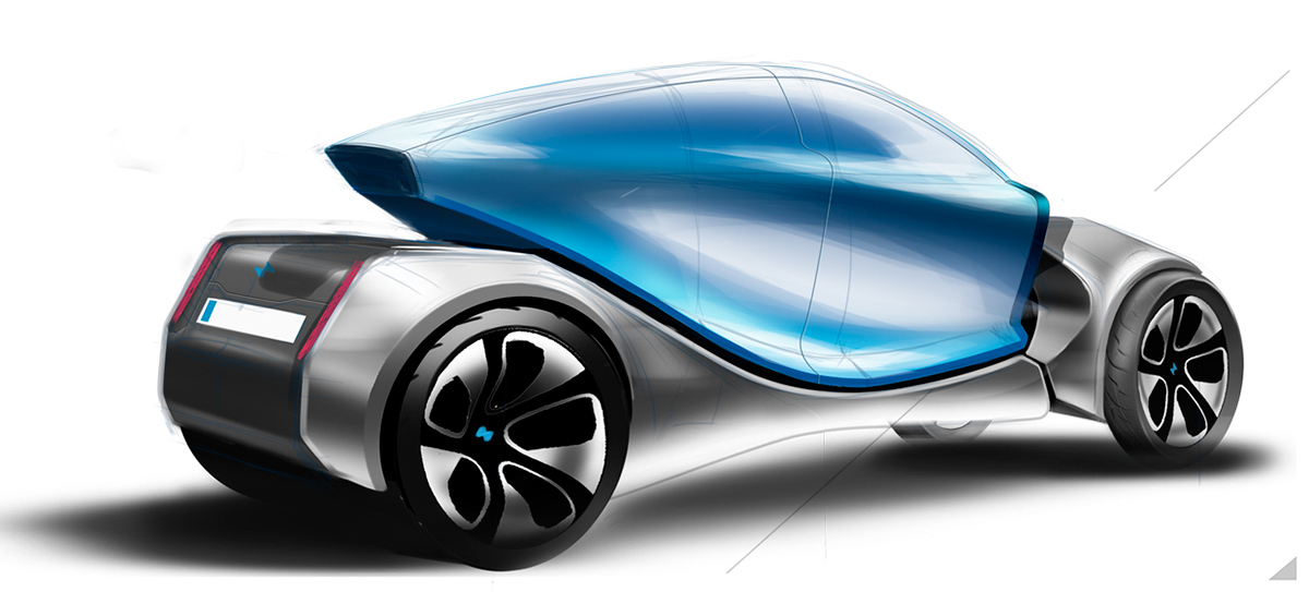 sketch，Automatic design，BMW i2，Sports car，