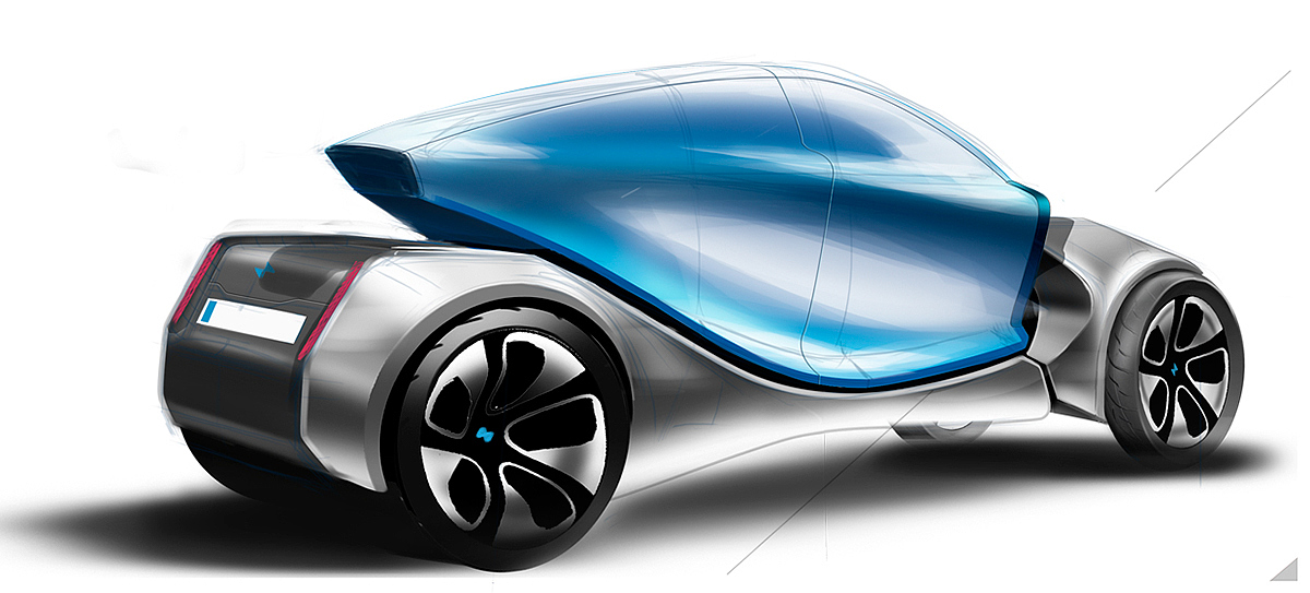 sketch，Automatic design，BMW i2，Sports car，