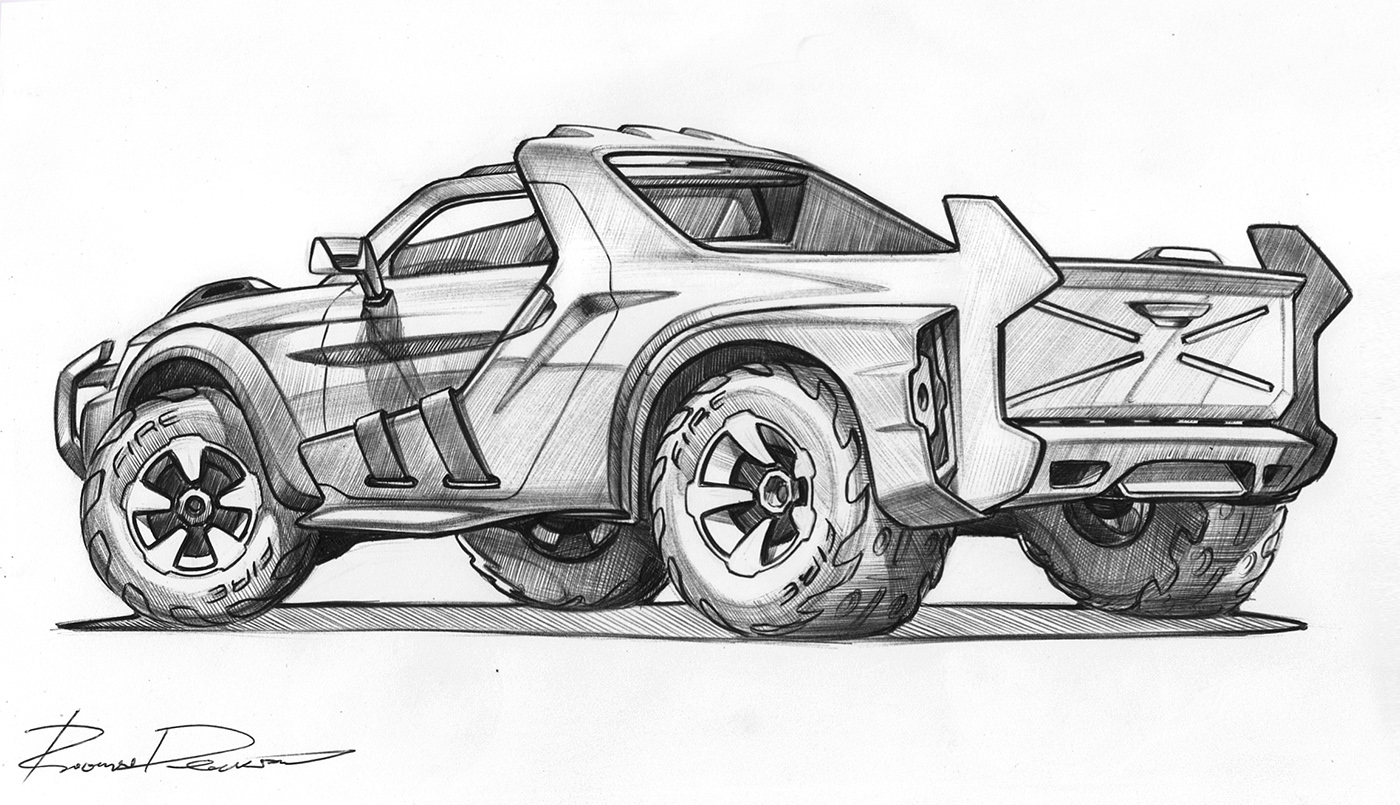 Pickup，Hand drawn car，Pickup hand drawn，