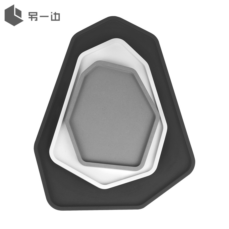 The other side，Fair faced concrete tray，Cement tray，Nordic style，Ins home decoration，