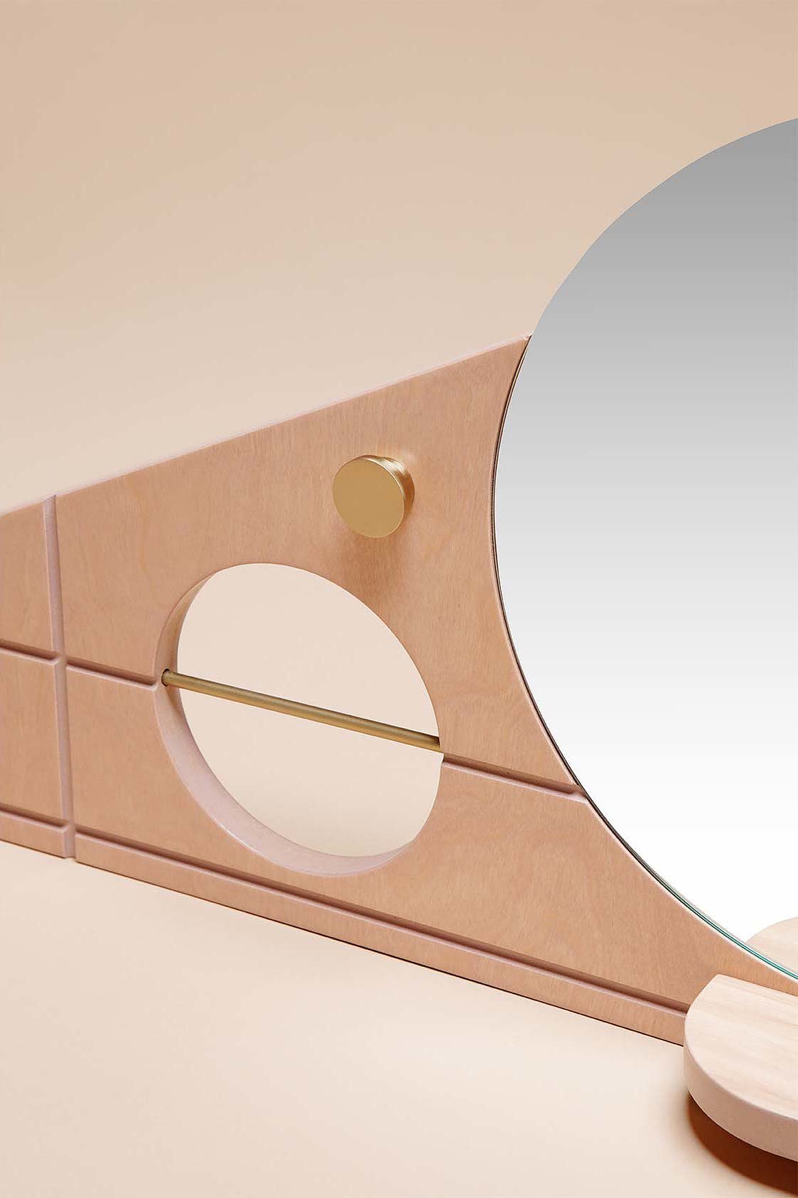 mirror，geometry，wood，knob，Shelf，