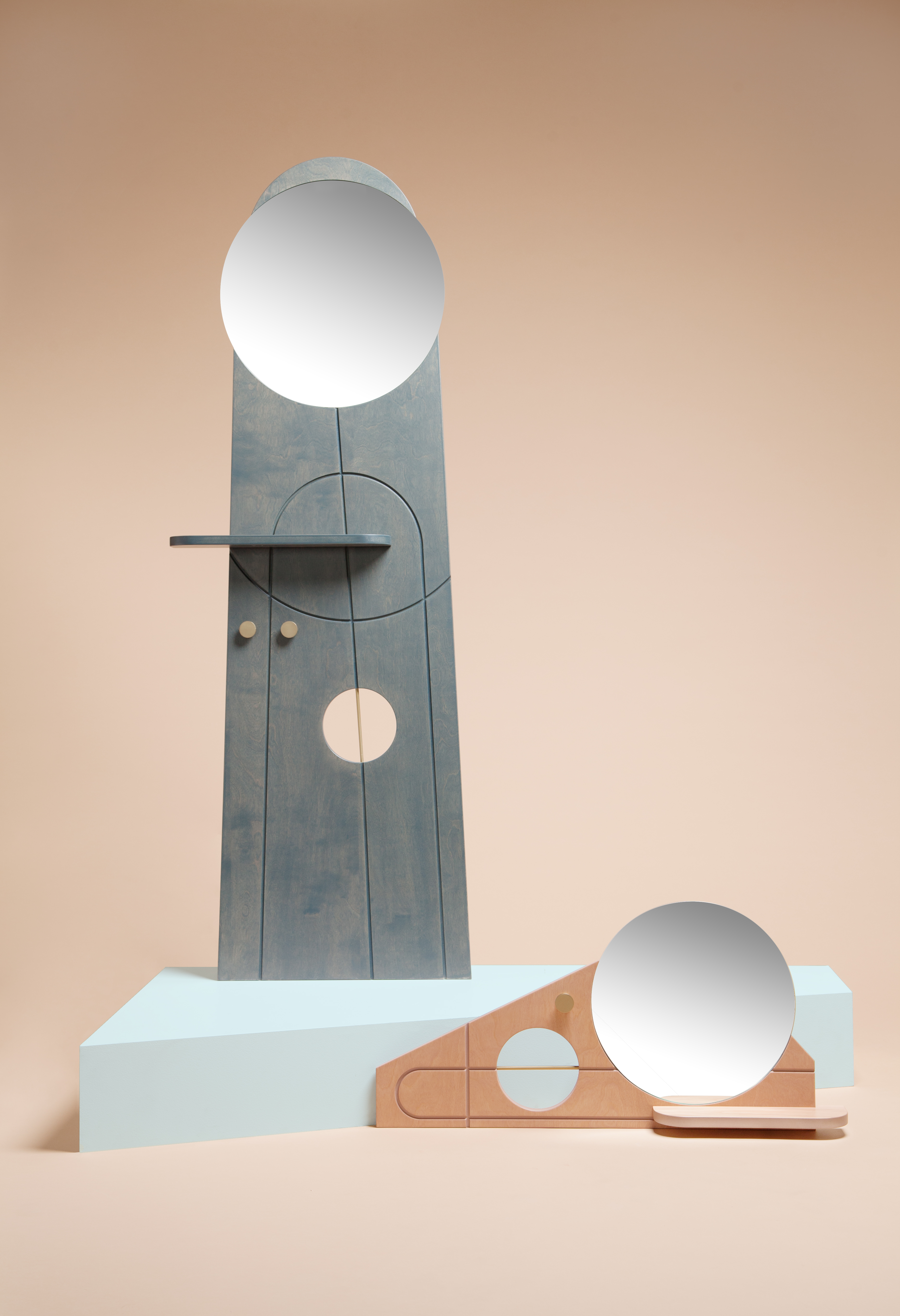 mirror，geometry，wood，knob，Shelf，