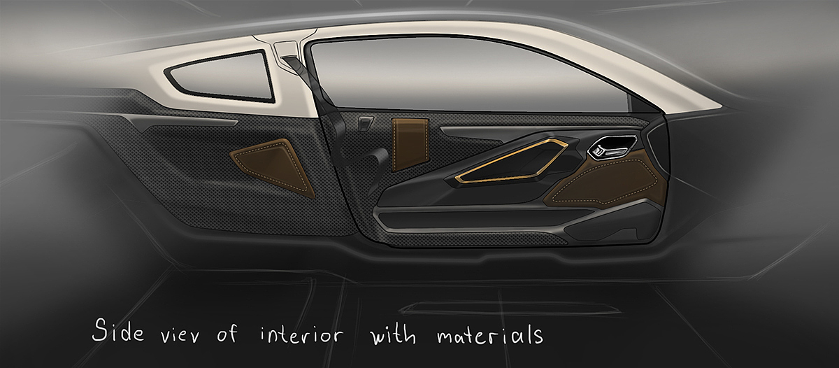 automobile，Interior decoration，city，hatchback ，Hand drawn，