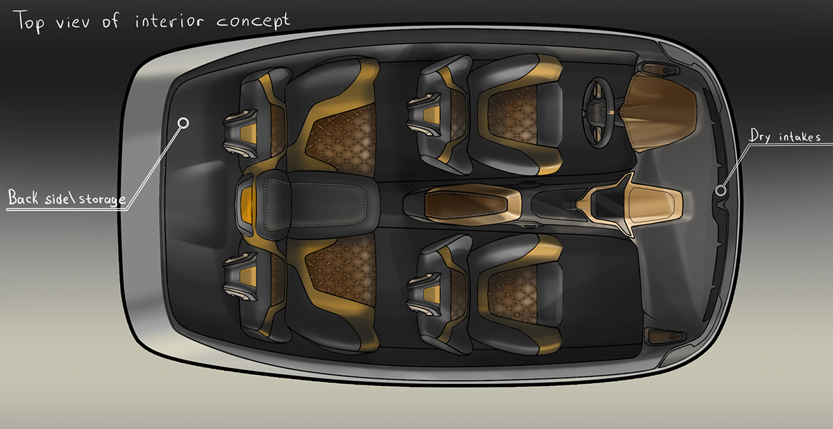 automobile，Interior decoration，city，hatchback ，Hand drawn，