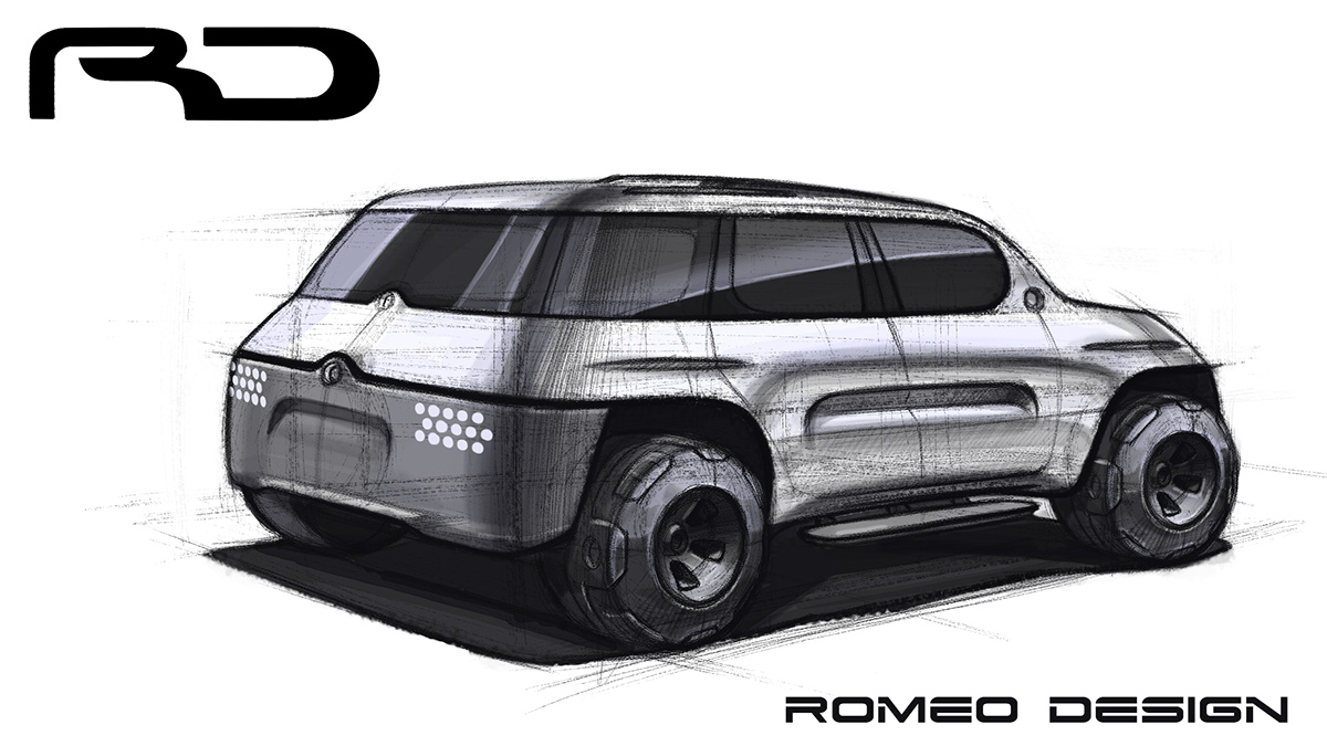 automobile，Hand drawn，suv，Roman，