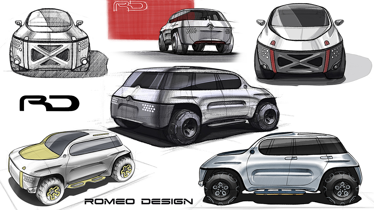 automobile，Hand drawn，suv，Roman，