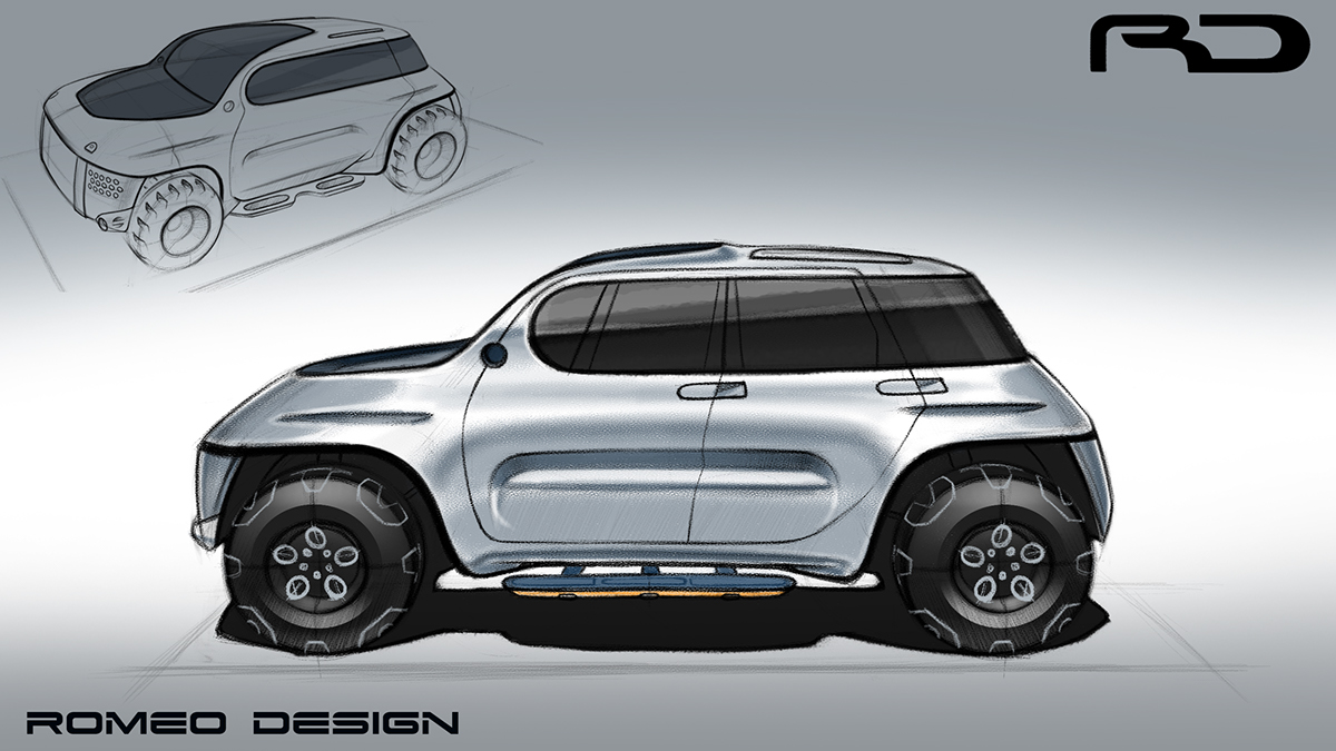 automobile，Hand drawn，suv，Roman，