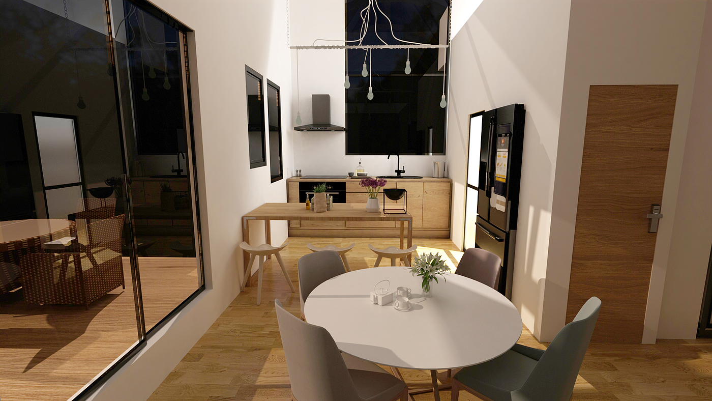 Kitchen + Dinning room interior Design - 普象网