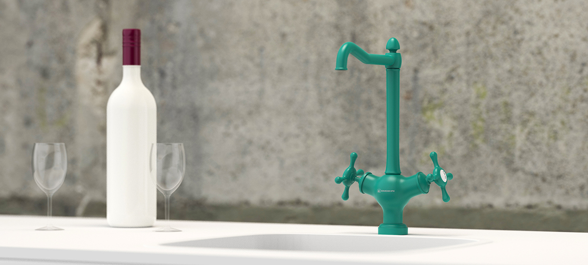 water tap，kitchen and toilet，Retro，kitchen，color，