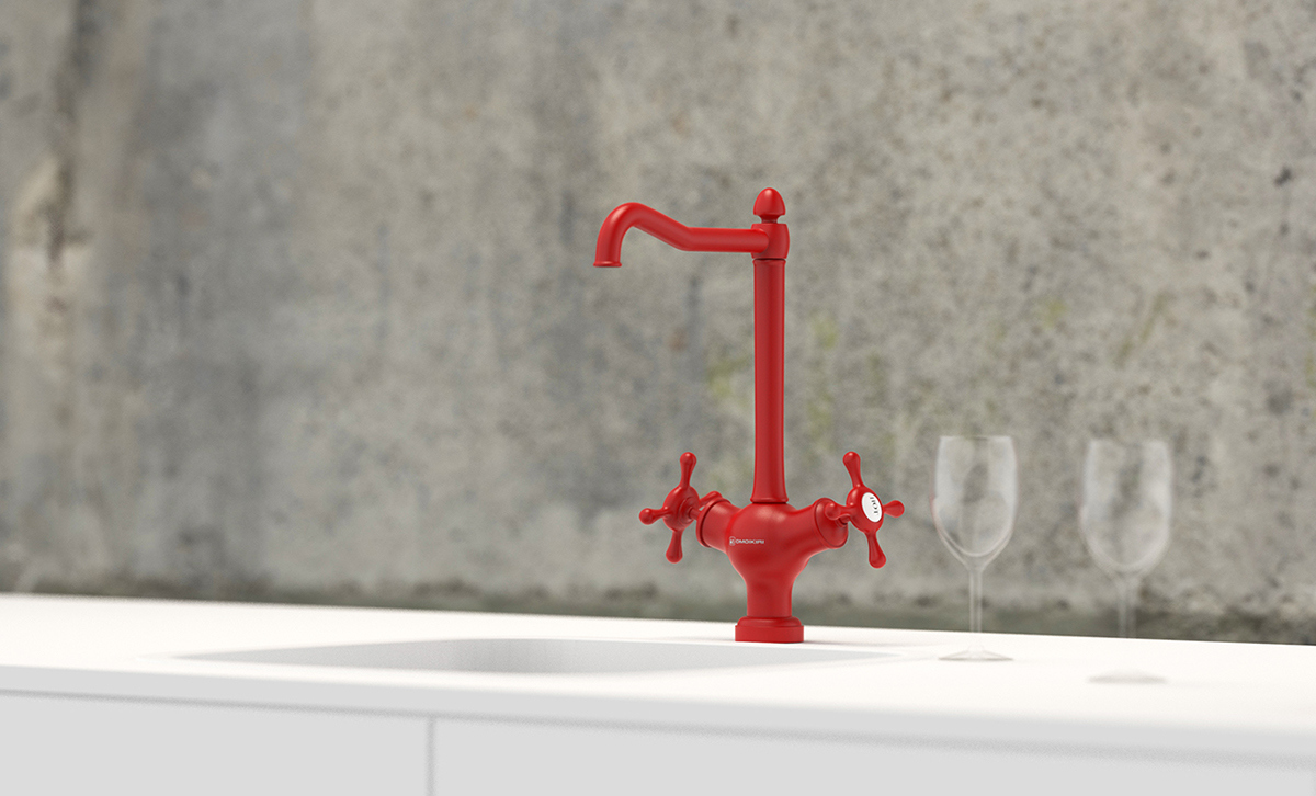 water tap，kitchen and toilet，Retro，kitchen，color，
