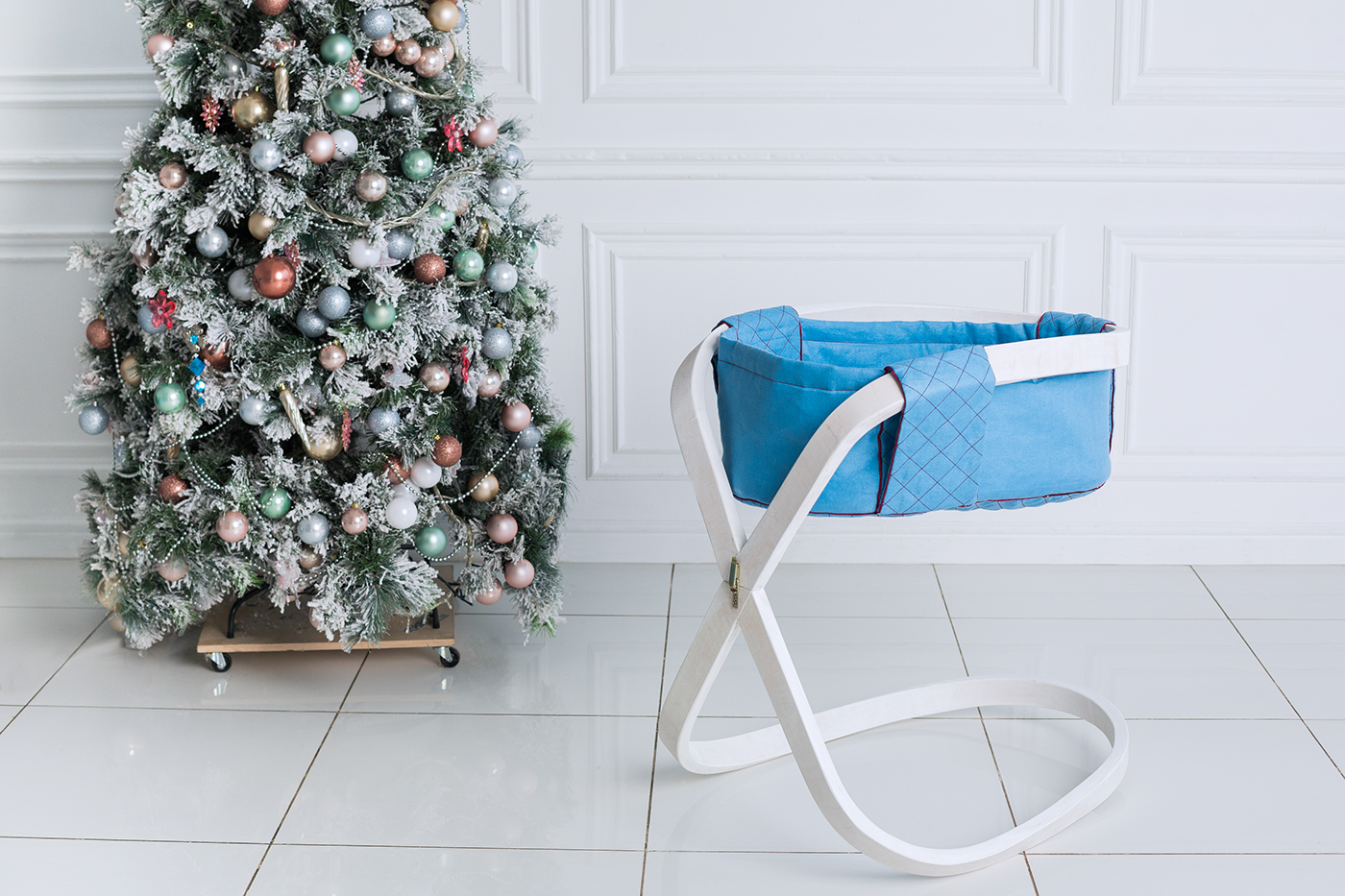 cradle，baby，blue，