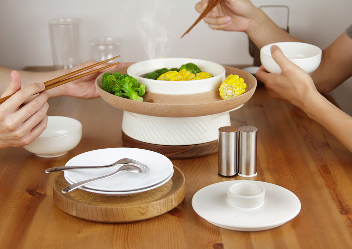 Gooddesign，rotate，Wooden plate，pot，family，Pottery，reddot，