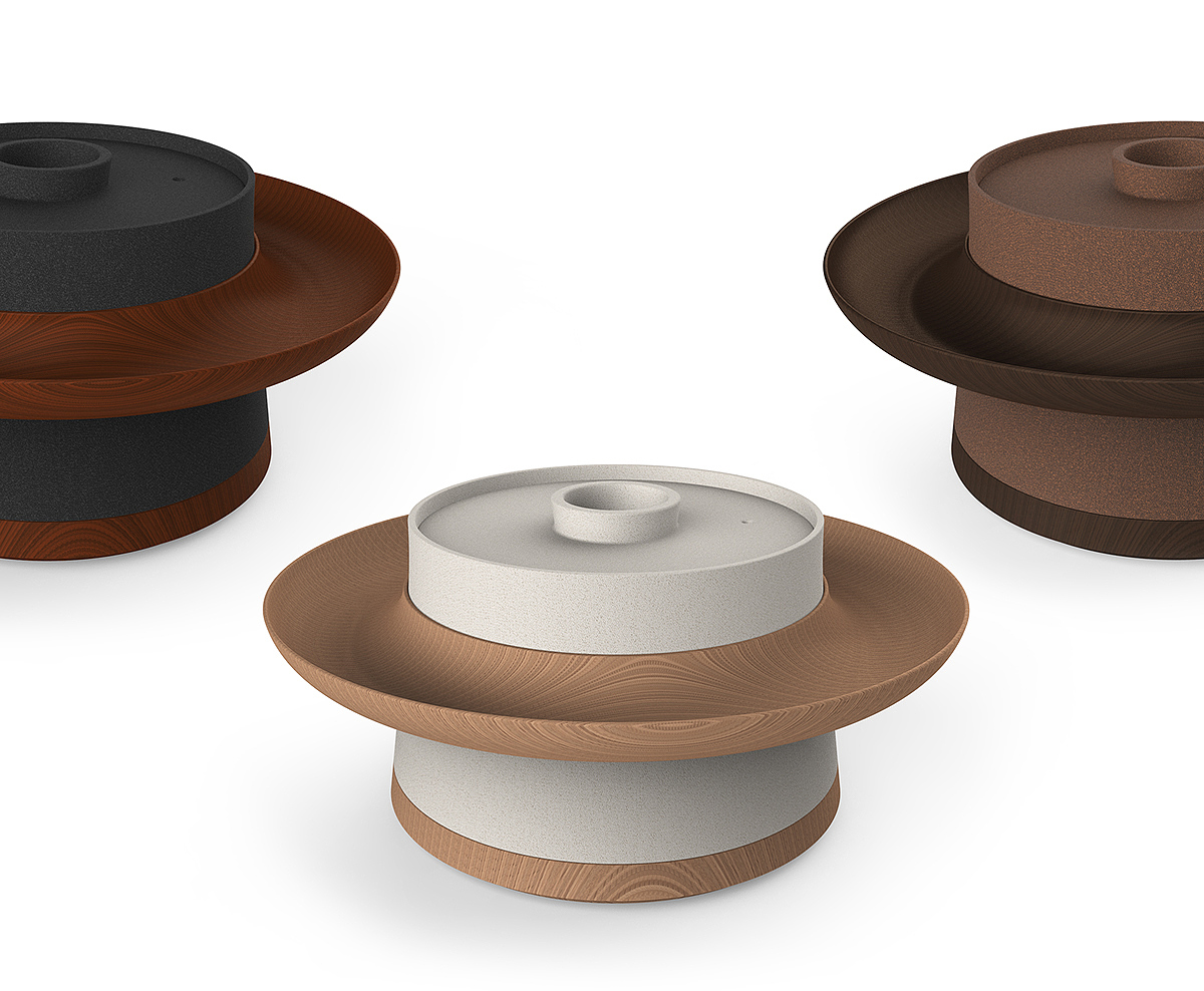 Gooddesign，rotate，Wooden plate，pot，family，Pottery，reddot，